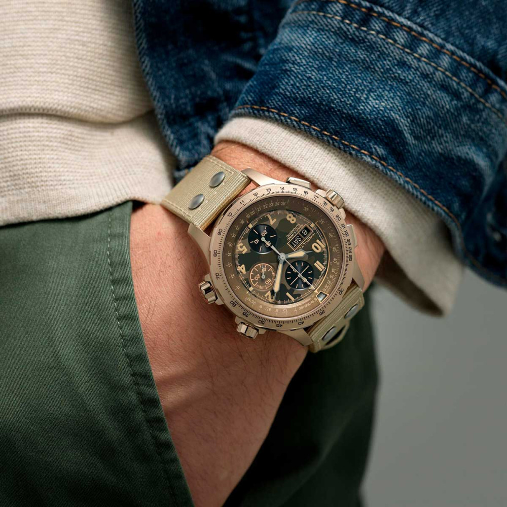 detail Hamilton Khaki Aviation X-Wind Auto Chrono H77916920