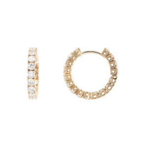 Elegantní Kruhové Náušnice s Diamanty v Růžovém Zlatě