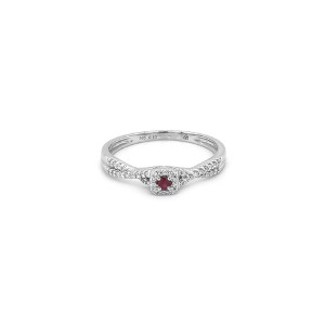 Rubínový prsten s diamanty