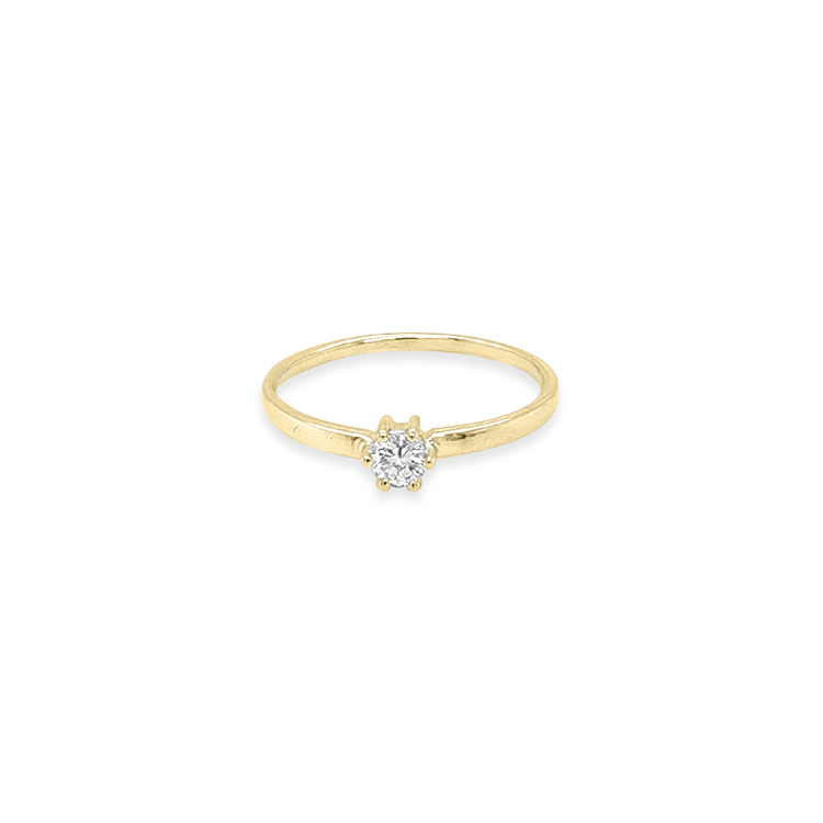 detail Zlatý zásnubní prsten s diamantem