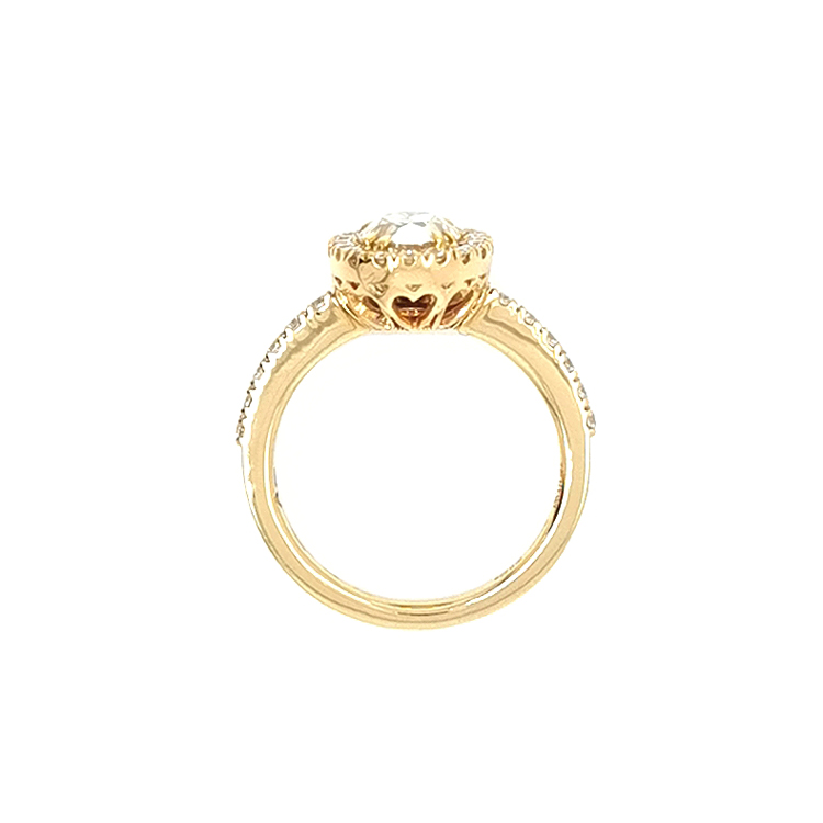 detail Zlatý Zásnubní Prsten s Žlutým Fancy Diamantem