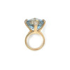 náhled Zlatý Prsten s Modrým Topazem a Diamanty