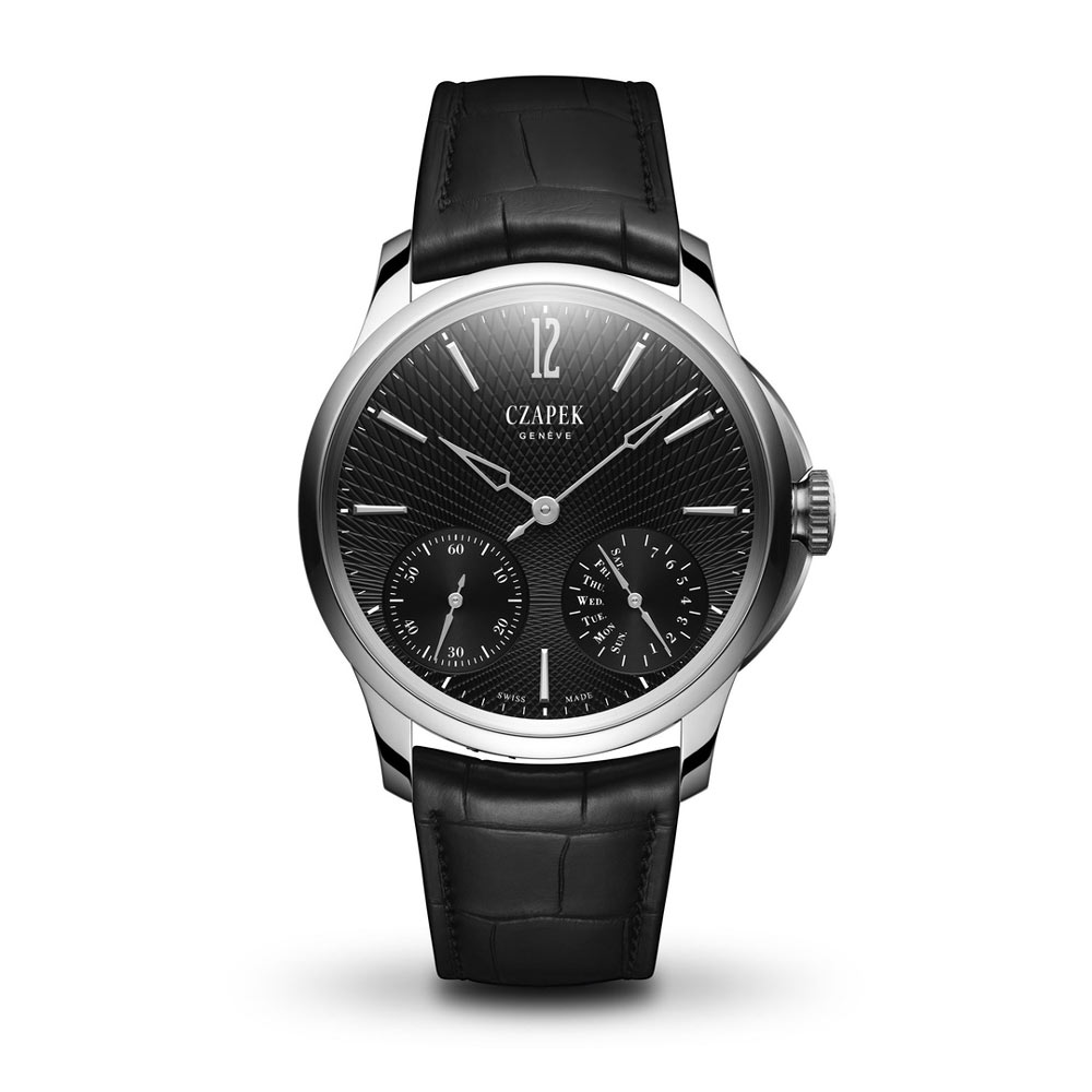 detail Czapek Quai des Bergues No17 Double Soleil Tuxedo Black