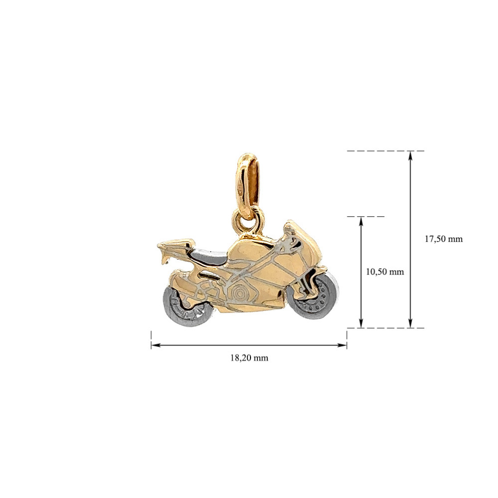 detail Přívěsek Motorka z Kombinovaného Zlata