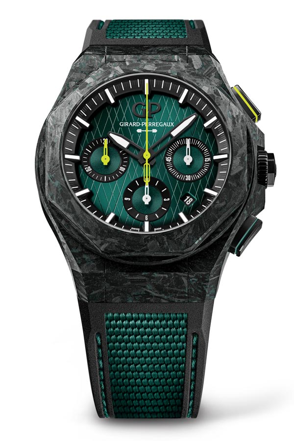 detail Girard-Perregaux Laureato Absolute Chronograph Aston Martin F1 Edition