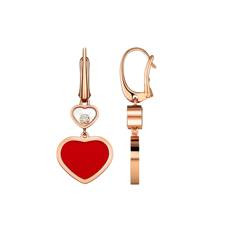 detail Zlaté Náušnice Chopard Happy Hearts 837482-5810