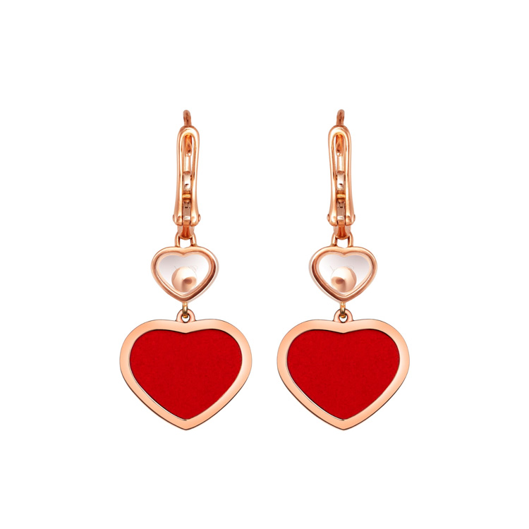 detail Zlaté Náušnice Chopard Happy Hearts 837482-5810