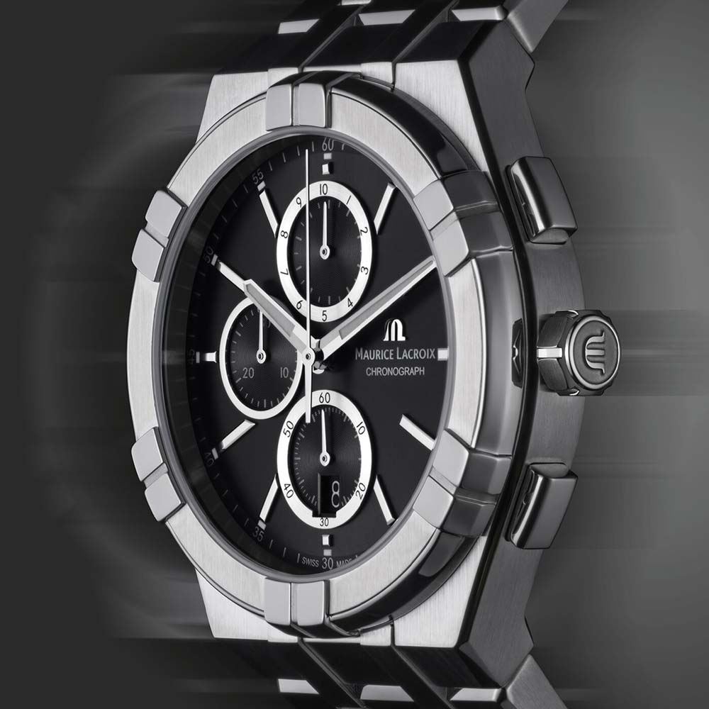 detail Maurice Lacroix Aikon Quartz Chronograph AI1118-SS002-330-1