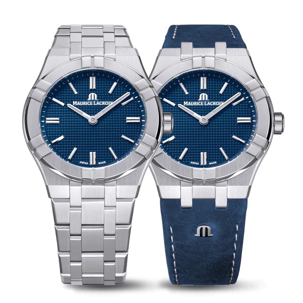 detail Maurice Lacorix Aikon Manual 39mm Collectors Edition AI7007-SS00E-430-C