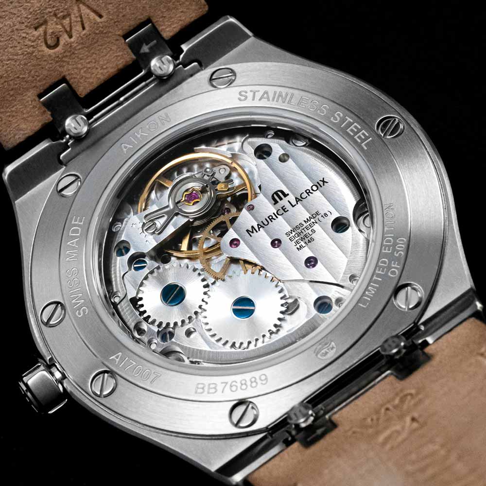 detail Maurice Lacorix Aikon Manual 39mm Collectors Edition AI7007-SS00E-430-C