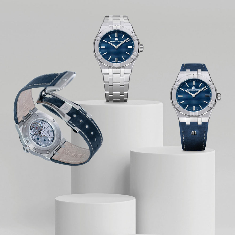 detail Maurice Lacorix Aikon Manual 39mm Collectors Edition AI7007-SS00E-430-C