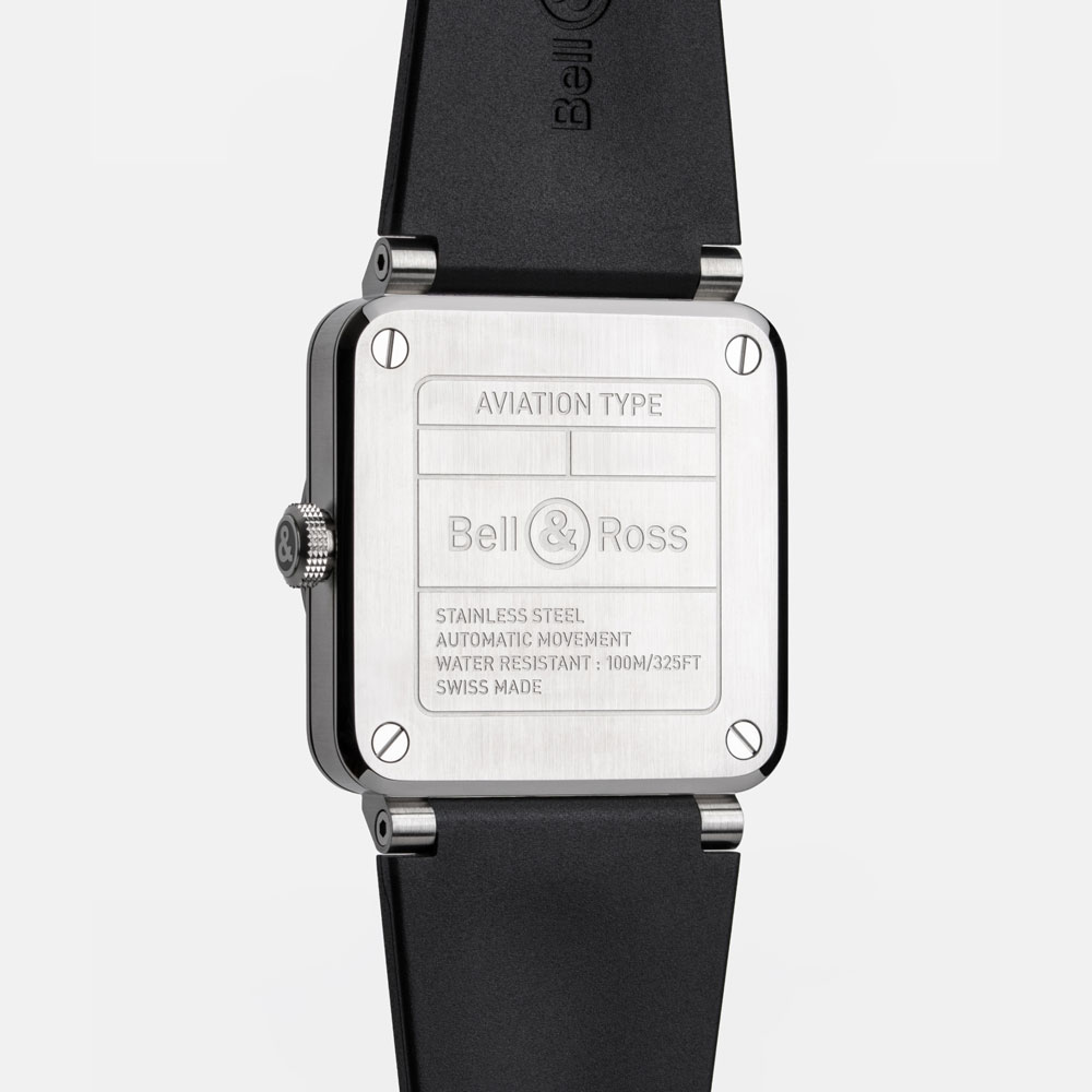 detail Bell & Ross BR-03 Skeleton Grey Steel BR03A-GR-SKST/SRB