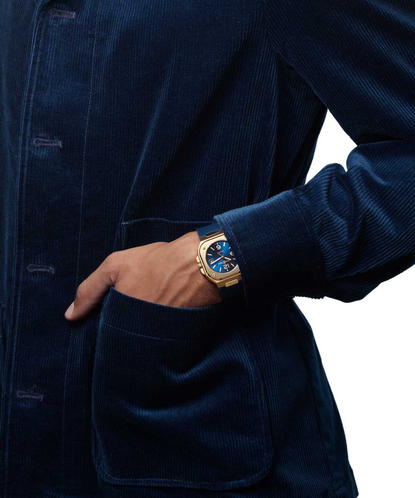 detail Bell & Ross BR 05 Blue Gold BR05A-BLU-PG/SPG