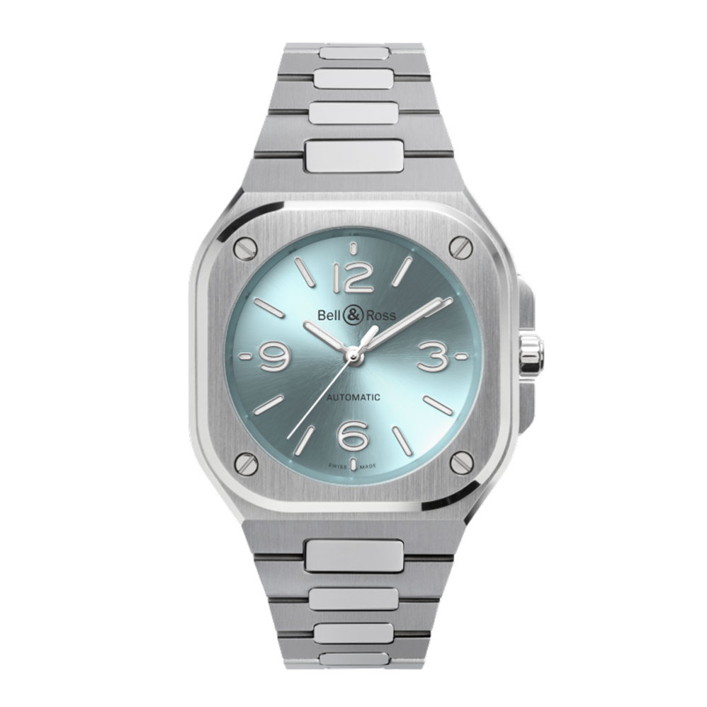 detail Bell & Ross BR-05 36mm Ice Blue Steel BR05A-S-BU-ST/SST