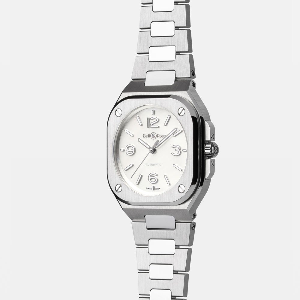 detail Bell & Ross Br-05 36mm Mother of Pearl Steel BR05A-S-MP-ST/SST