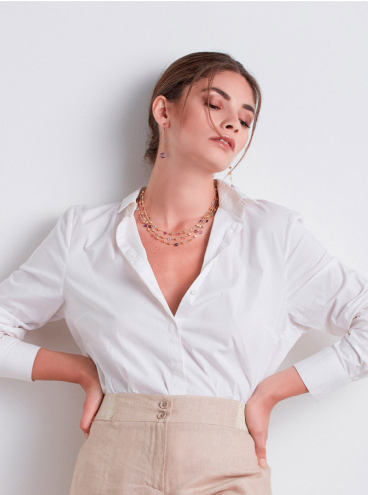 detail Zlatý Náhrdelník s Polodrahokamy Marco Bicego Paradise