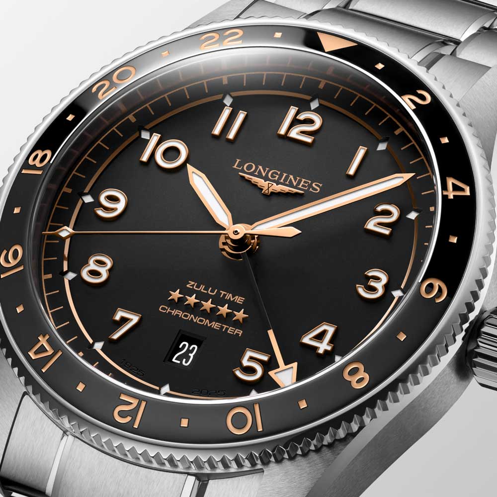 detail Longines Spirit Zulu Time L3.812.4.50.6