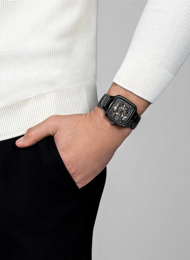 detail Rado True Square Automatic Skeleton R27124162