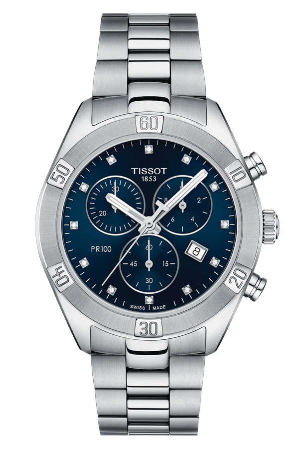 detail Tissot PR 100 Sport Chic Chronopragh T101.917.11.046.00