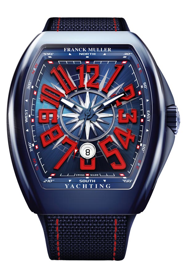 detail Franck Muller Vanguard Yachting Ceramic V 45 SC DT YACHT CR BL (BL)