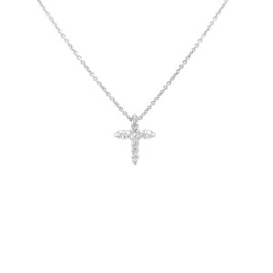 Zlatý Přívěsek Kříž s Diamanty