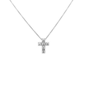 Zlatý Přívěsek Kříž s Diamanty