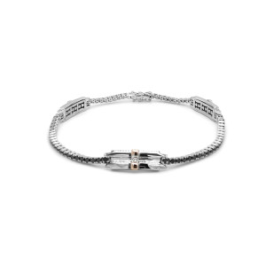 Zlatý Pánský Náramek s Červými Diamanty