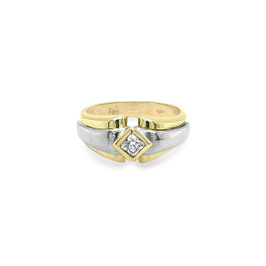 Zlatý Prsten se Zirkonem z Kombinovaného Zlata