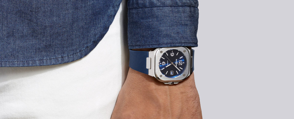 detail Bell & Ross BR05 Blue Steel BR05A-BLU-ST/SRB