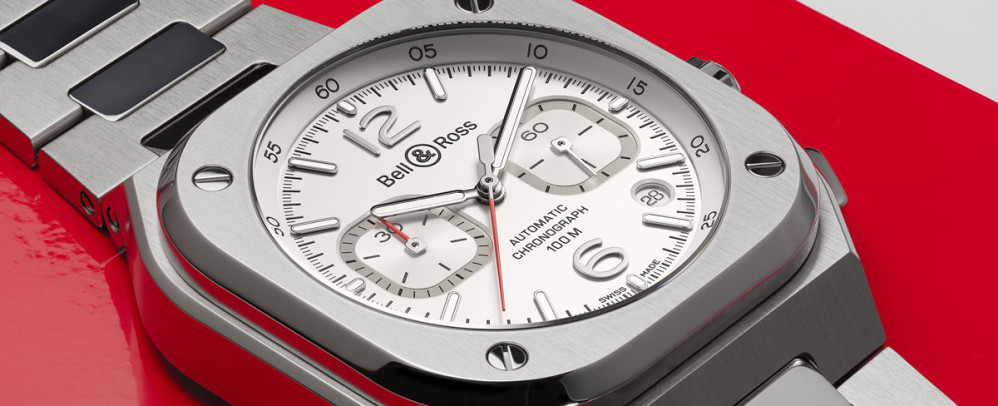 detail Bell & Ross BR 05 Chrono White Hawk BR05C-SI-ST/SST