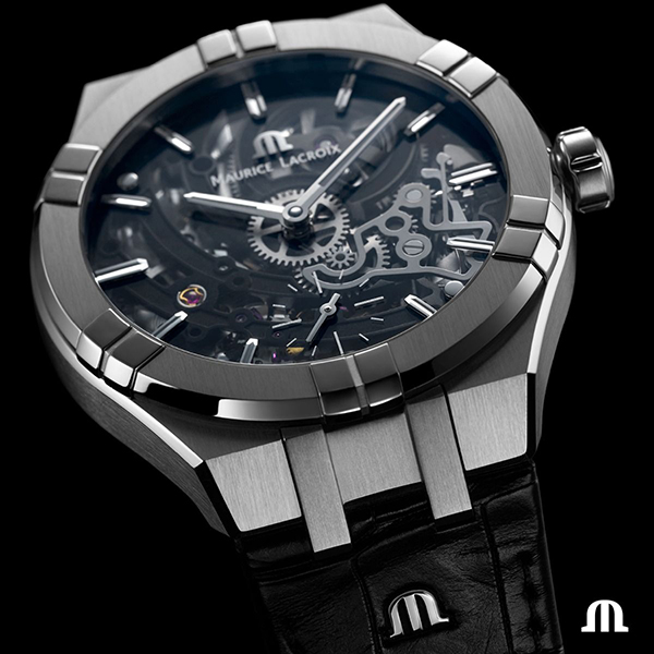 detail Maurice Lacroix Aikon Automatic Skeleton 45mm AI6028-SS001-030-1