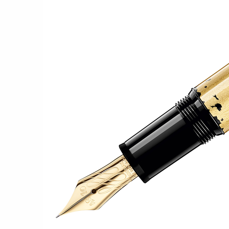 detail Montblanc Meisterstück Solitaire Calligraphy Gold Leaf Flex 119700
