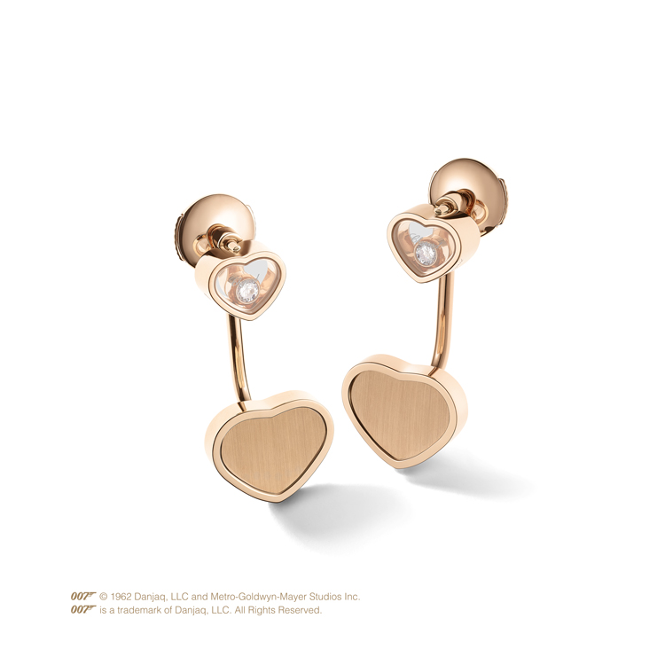 detail Zlaté Náušnice Chopard Happy Hearts Golden Hearts James Bond 007 83A007-5021