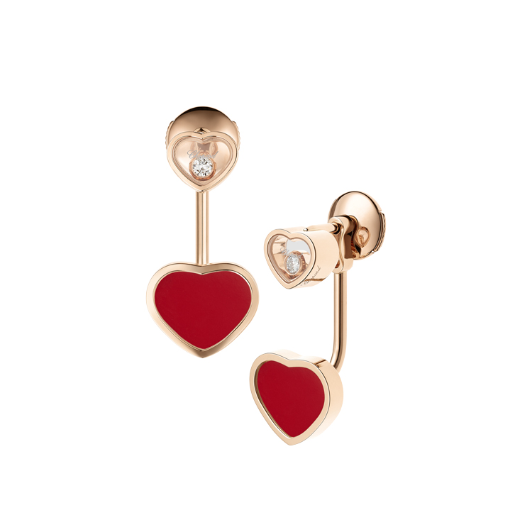 detail Zlaté Náušnice Chopard Happy Hearts 83A082-5801