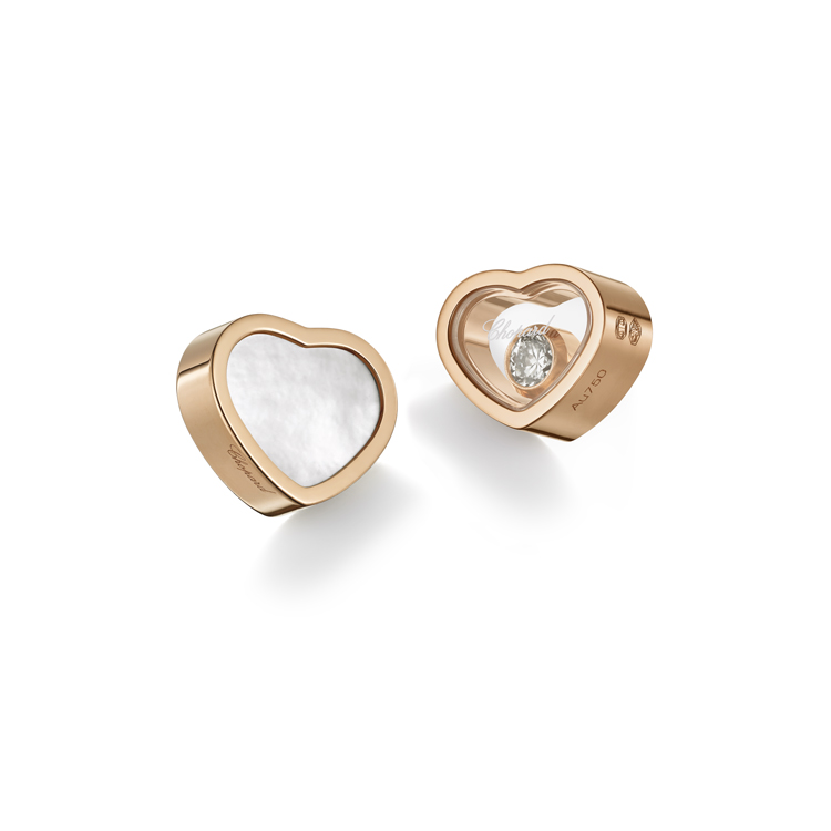 detail Zlaté Náušnice Chopard My Happy Hearts 83A086-5302