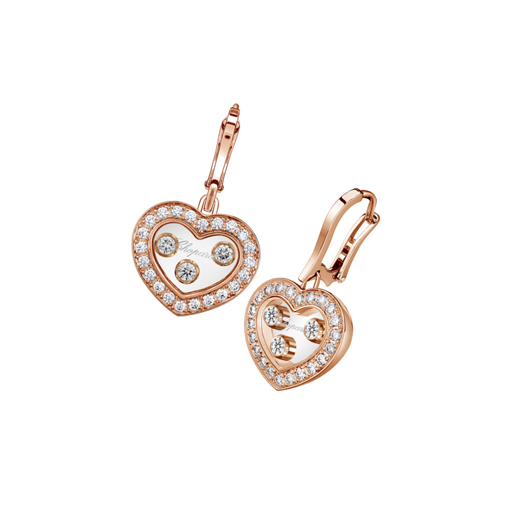 detail Zlaté Náušnice Chopard Happy Diamonds 83A611-5401