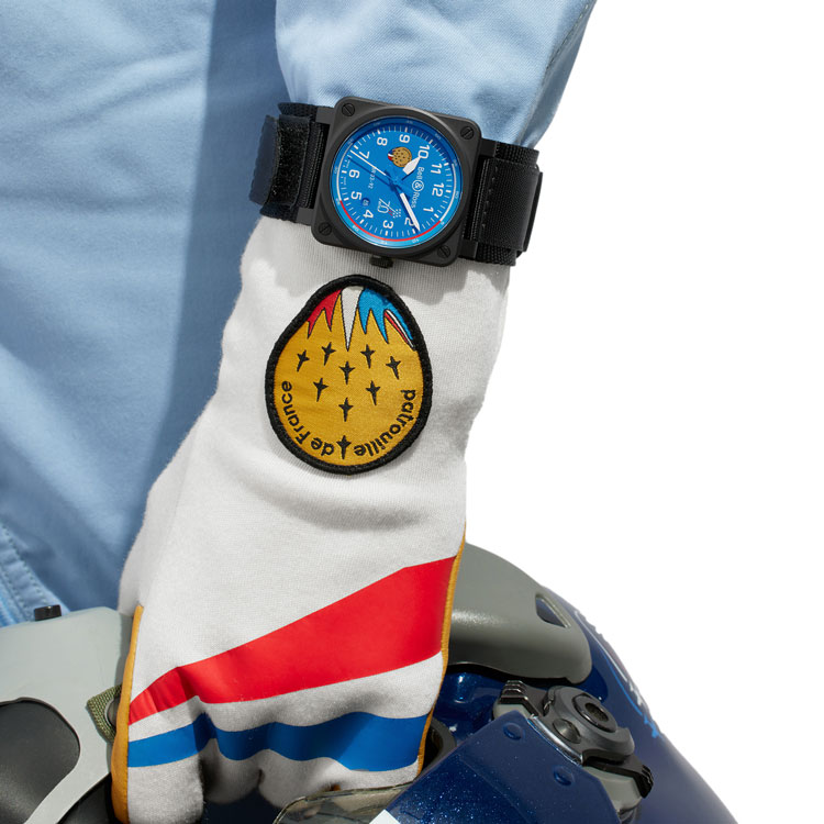 detail Bell & Ross BR 03-92 Patrouille de France 70th Anniversary BR0392-PAF7-CE/SCA