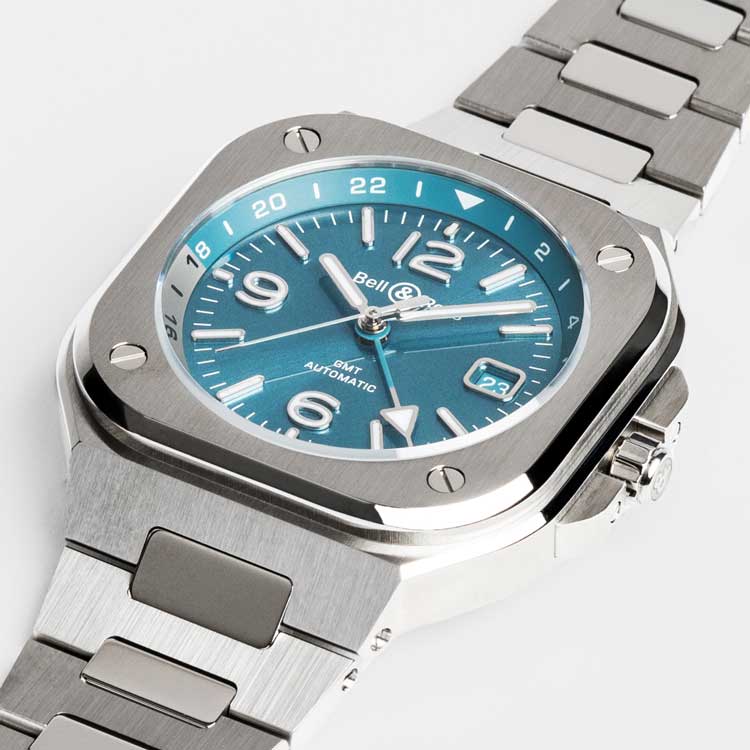 detail Bell & Ross BR-05 GMT Sky Blue BR05G-PB-ST/SST
