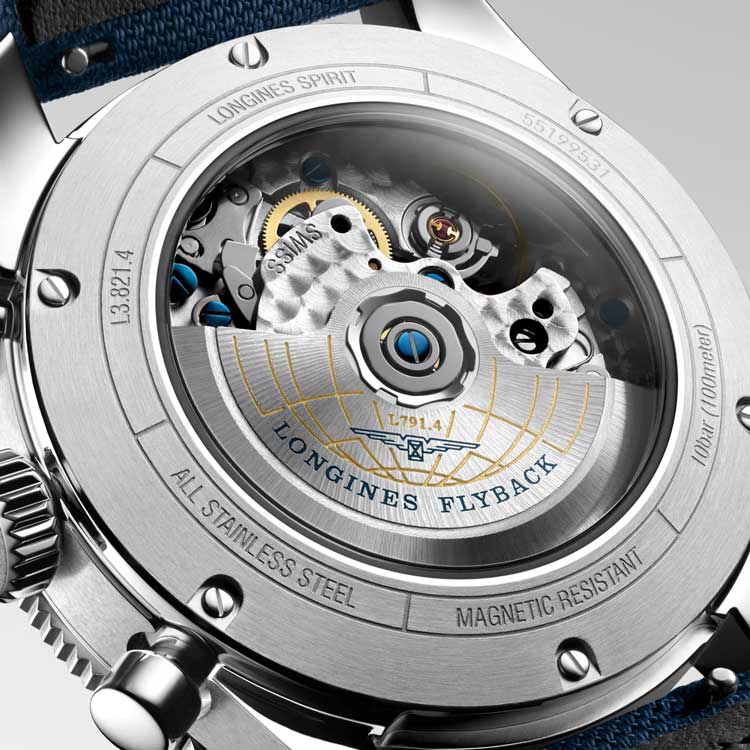 detail Longines Spirit Fylback L3.821.4.93.2