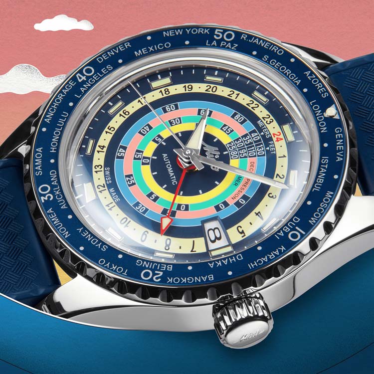 detail Mido Ocean Star Decompression Worldtimer M026.829.17.041.00