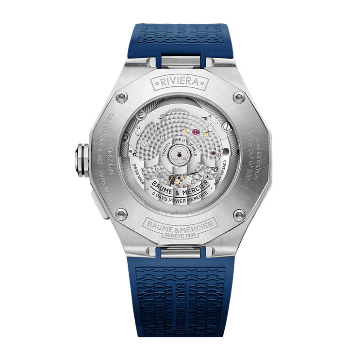 detail Baume & Mercier Riviera Baumatic Tideograph Limited Edition M0A10761