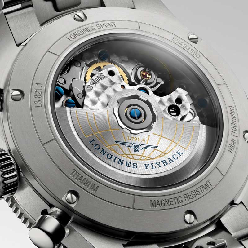 detail Longines Spirit Flyback Automatic L3.821.1.53.6