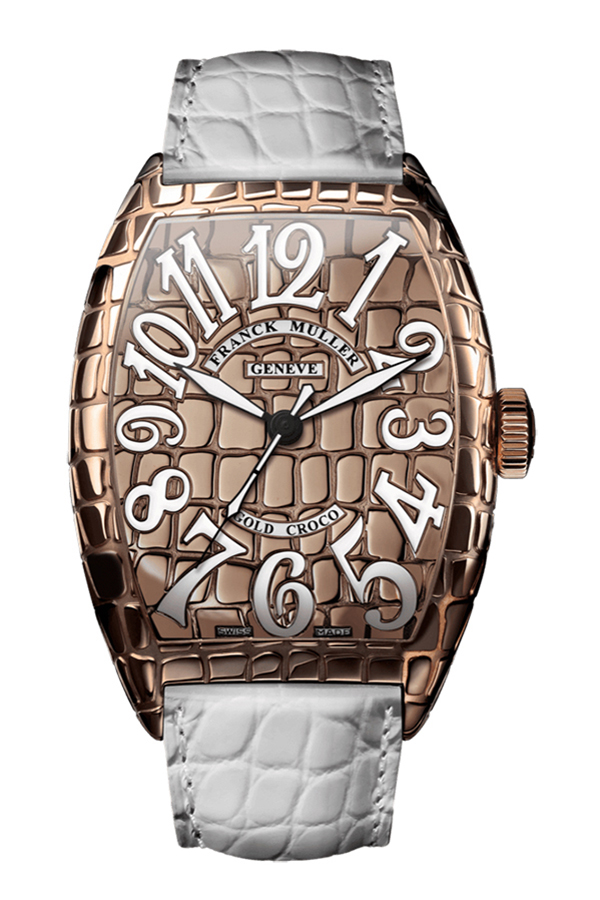 detail Franck Muller Cintrée Curvex Gold Croco 5850 SC GOLD CR 5N