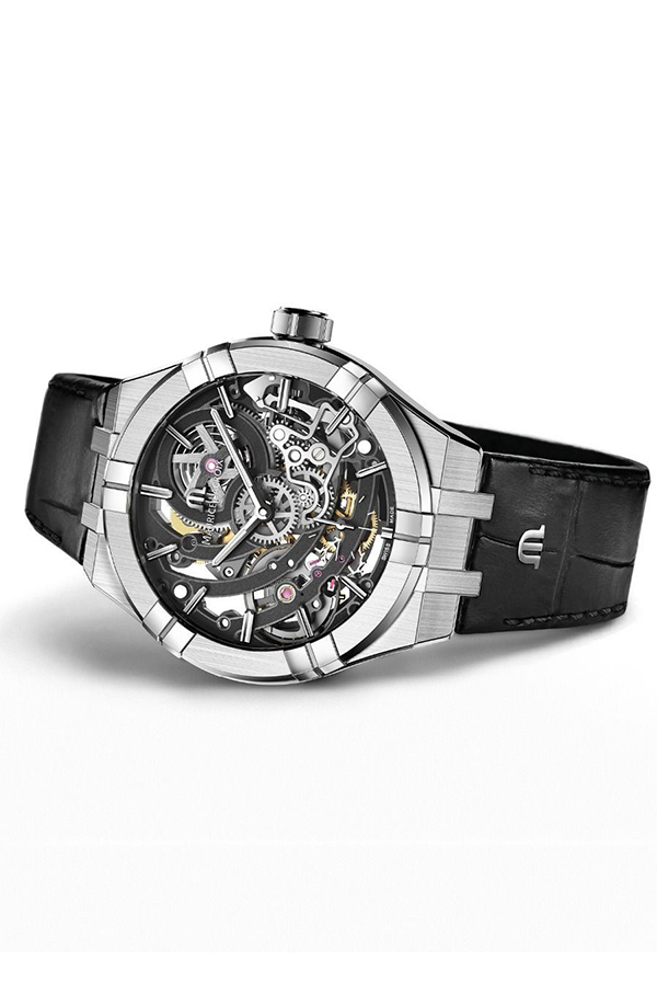 detail Maurice Lacroix Aikon Automatic Skeleton 45mm AI6028-SS001-030-1