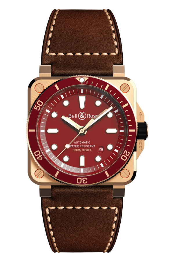 detail Bell & Ross BR 03-92 Diver Red Bronze BR0392-D-R-BR/SCA
