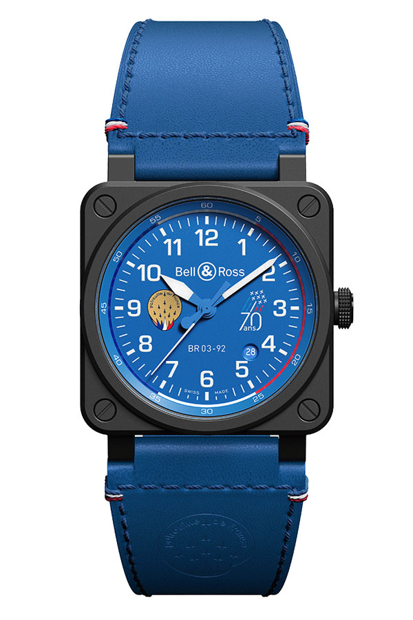detail Bell & Ross BR 03-92 Patrouille de France 70th Anniversary BR0392-PAF7-CE/SCA