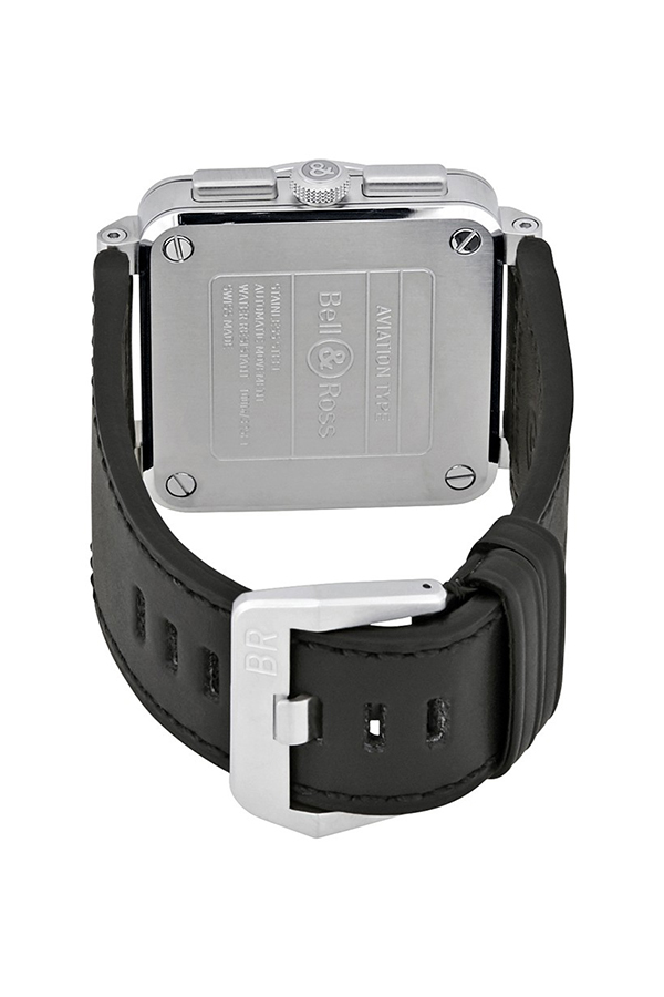 detail Bell & Ross Black Steel BR0394-BLC-ST/SCA