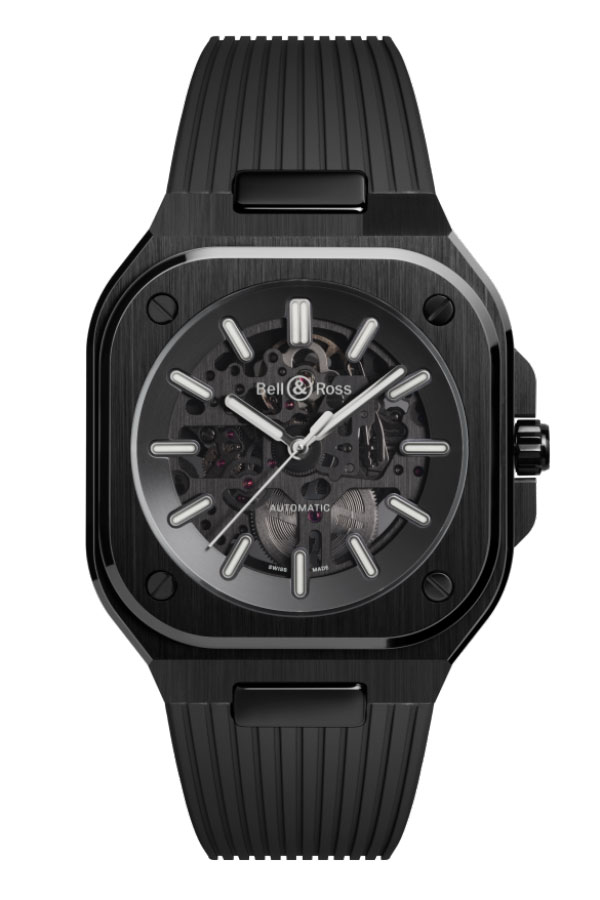 detail Bell & Ross BR 05 Skeleton Black Ceramic BR05A-BL-SK-CE/SRB
