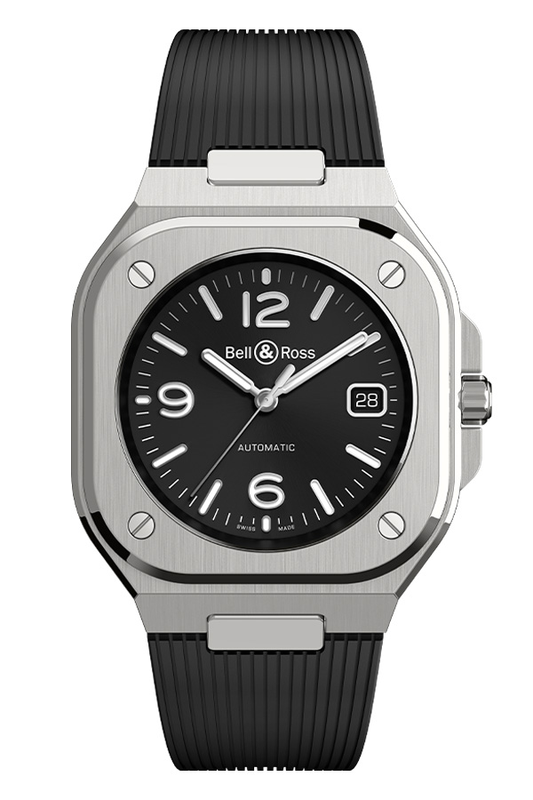 detail Bell & Ross BR 05 Black Steel BR05A-BL-ST/SRB