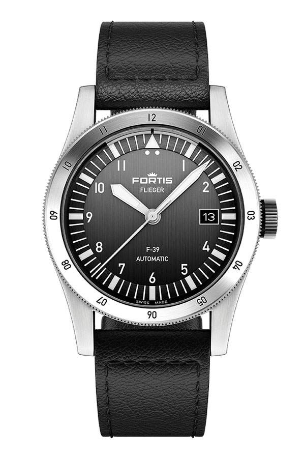 detail Fortis Flieger F-39 Black on Aviator Strap F4220016